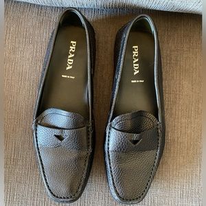 Prada- black loafers- size 38.5